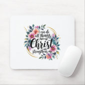 Tapis De Souris I Can Do All Things Through Christ  (Avec souris)