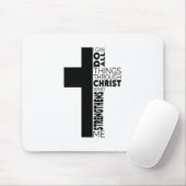 Tapis De Souris "I Can Do All Things Through Christ" Cross  (Avec souris)