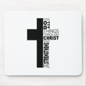 Tapis De Souris "I Can Do All Things Through Christ" Cross  (Devant)