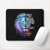 Tapis De Souris I Can Do All Things Through Christ Lion Faith Chri (Avec souris)
