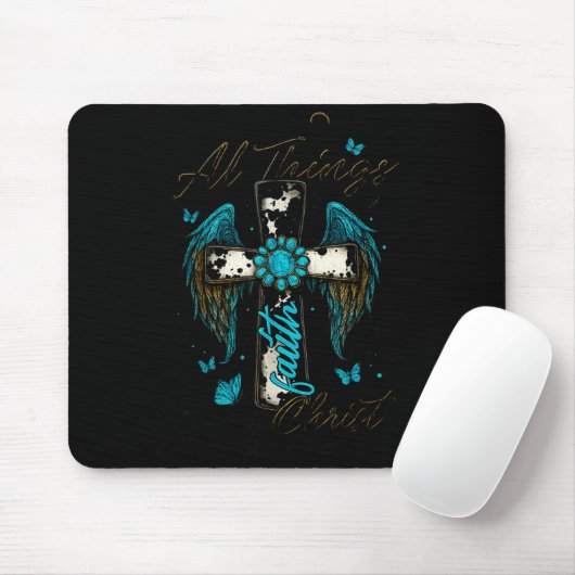 Tapis De Souris I Can Do All Things Through Christ Who Strengthens (Avec souris)