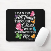 Tapis De Souris I Can Do All Things Through Christ Who Strengthens (Avec souris)