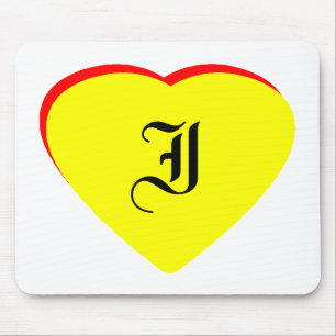 Tapis De Souris "I" Coeur Jaune Rouge Faire-part de mariage Le MUS