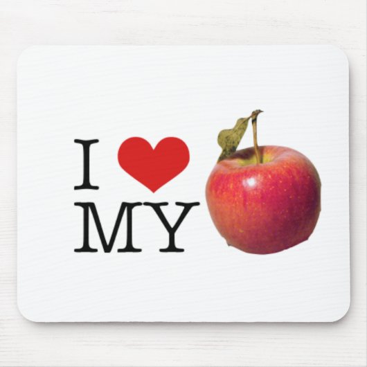 Tapis De Souris I coeur mon Apple (Devant)