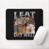 Tapis De Souris I Eat Drywall Funny Cat Meme Bootleg Graphic  (Avec souris)