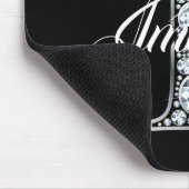 Tapis De Souris I Faux Diamond Bling Monogramme (Coin)