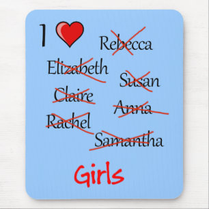 Tapis De Souris 'I ♥ Girls'