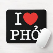 Tapis De Souris I Heart (Amour) Pho (Avec souris)