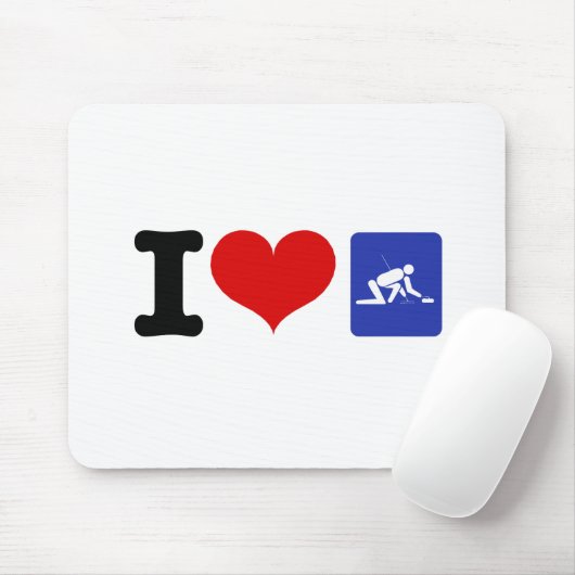 Tapis De Souris I Heart Curling (Avec souris)