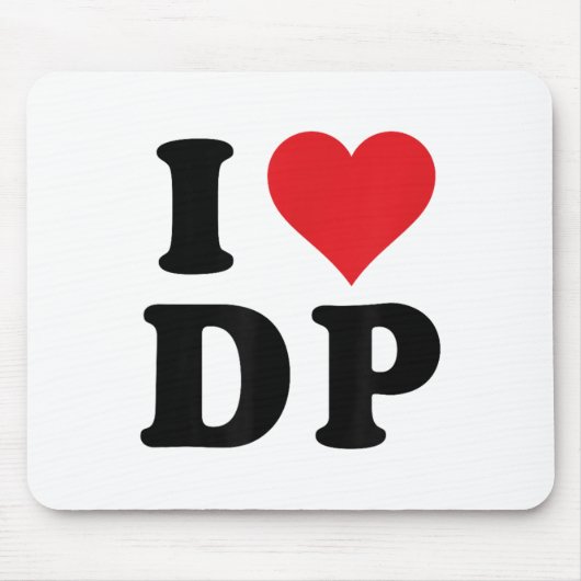 Tapis De Souris I Heart Dp Initiales I Love D.p. Premier Et Dernie (Devant)