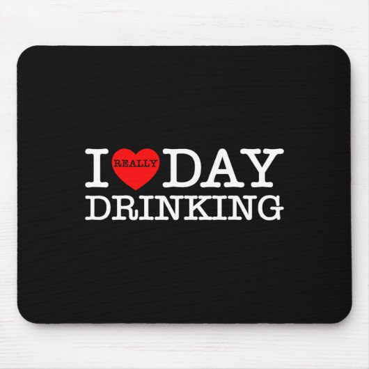 Tapis De Souris I Heart Love Day Drinking Party Funny Barbecue Fam (Devant)