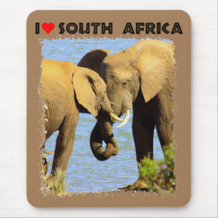 Tapis De Souris I Heart South Africa elephants in love