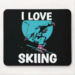 Tapis De Souris I Loin Ski Skieurs Ski Ski Ski Sports d'hiver