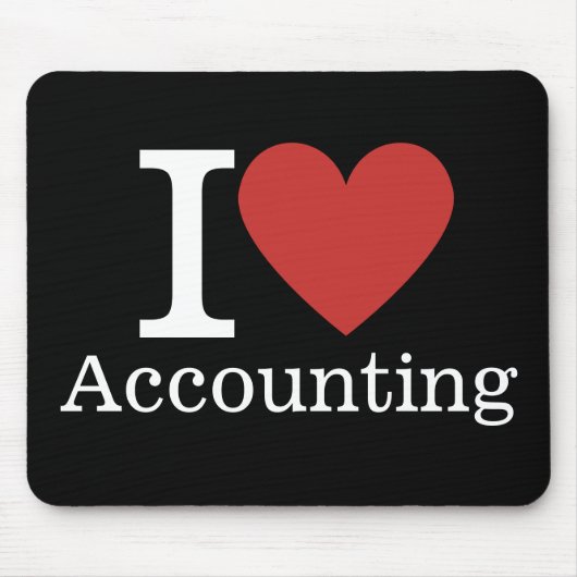 Tapis De Souris I ❤️ Love Accounting - Département Comptabilité - (Devant)