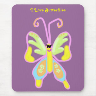 Tapis De Souris I Love Butterflies Mousepad