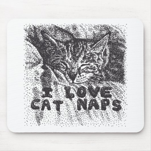 Tapis De Souris I Love Cat Naps, chat dort (Devant)
