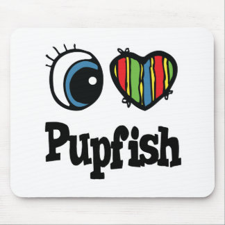 Tapis De Souris I Love (Coeur) Poisson-nu