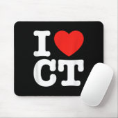 Tapis De Souris I Love Connecticut Shirt _ I Heart Ct (Avec souris)