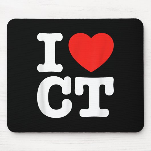 Tapis De Souris I Love Connecticut Shirt _ I Heart Ct (Devant)