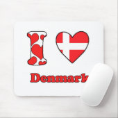 Tapis De Souris I love Denmark (Avec souris)