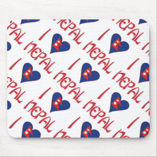 Tapis De Souris I Love (Drapeau Coeur Népalais) Népal Carrelé