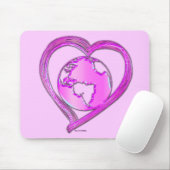 Tapis De Souris I LOVE EARTH (Pink) Series (Avec souris)