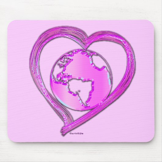 Tapis De Souris I LOVE EARTH (Pink) Series (Devant)