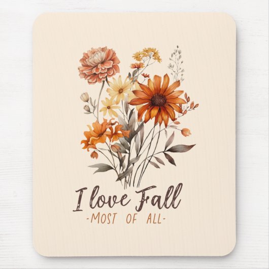Tapis De Souris I Love Fall Most All - Autumn Foliage (Devant)