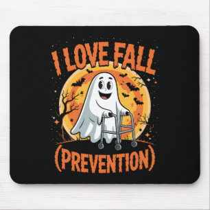 Tapis De Souris I Love Fall Prevention Physique Therapy Halloween