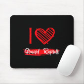 Tapis De Souris I Love Grand Rads I Heart Grand Rads  (Avec souris)