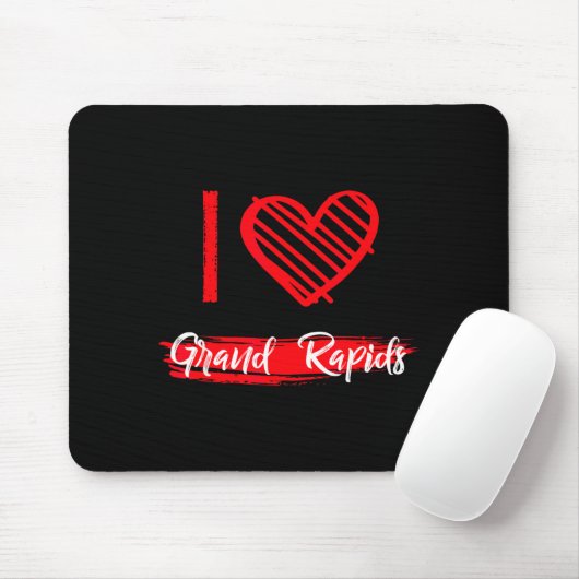 Tapis De Souris I Love Grand Rads I Heart Grand Rads  (Avec souris)
