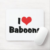 Tapis De Souris I Love Heart Baboons (Avec souris)