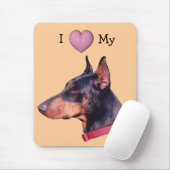 Tapis De Souris I Love Heart My Doberman Cute Mousepad (Avec souris)