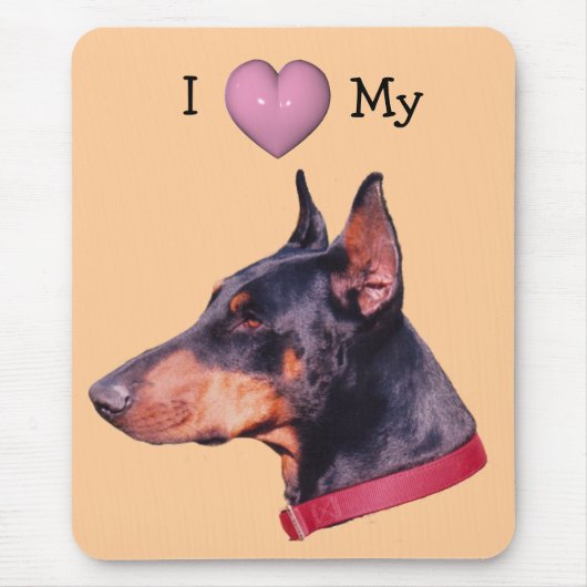 Tapis De Souris I Love Heart My Doberman Cute Mousepad (Devant)