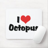 Tapis De Souris I Love Heart Octopus (Avec souris)