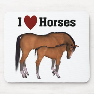 Tapis De Souris I Love Horses Mousepad