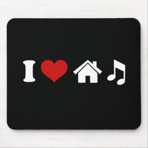 Tapis De Souris I Love House Music Mouse pad   Cadeaux de la fête 