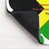 Tapis De Souris I Love Jamaica Text on Flag Art Print (Coin)
