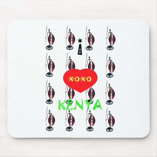 Tapis De Souris I Love Kenya Massai Art Print (Devant)