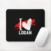 Tapis De Souris I Love Logan I Heart Logan  (Avec souris)