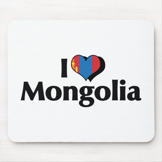 Tapis De Souris I Love Mongolia Flag (Devant)