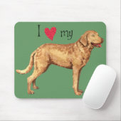 Tapis De Souris I Love my Chesapeake Bay Retriever (Avec souris)