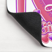 Tapis De Souris I Love My Girlfriend rose/violet - coeurs (Coin)