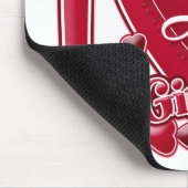 Tapis De Souris I Love My Girlfriend rouge - coeur (Coin)