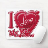 Tapis De Souris I Love My Kid rouge - coeur (Avec souris)