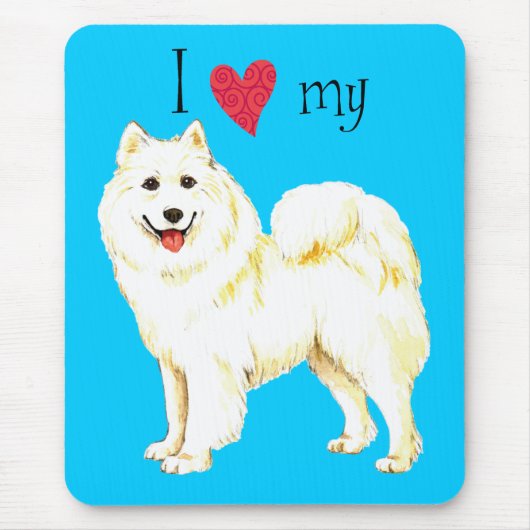 Tapis De Souris I Love my samoyed (Devant)