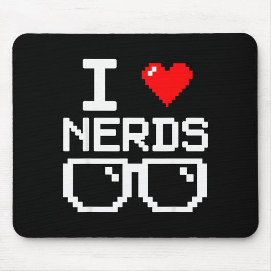 Tapis De Souris I Love Nerds I Heart Nerds For Science Book Knowle (Devant)