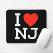 Tapis De Souris I Love Nj - Heart T Shirt For New Jersey Lovers (Avec souris)