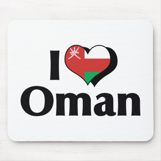 Tapis De Souris I Love Oman Flag (Devant)