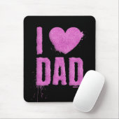 Tapis De Souris I Love Papa Pink Parties scintillant Typographie | (Avec souris)